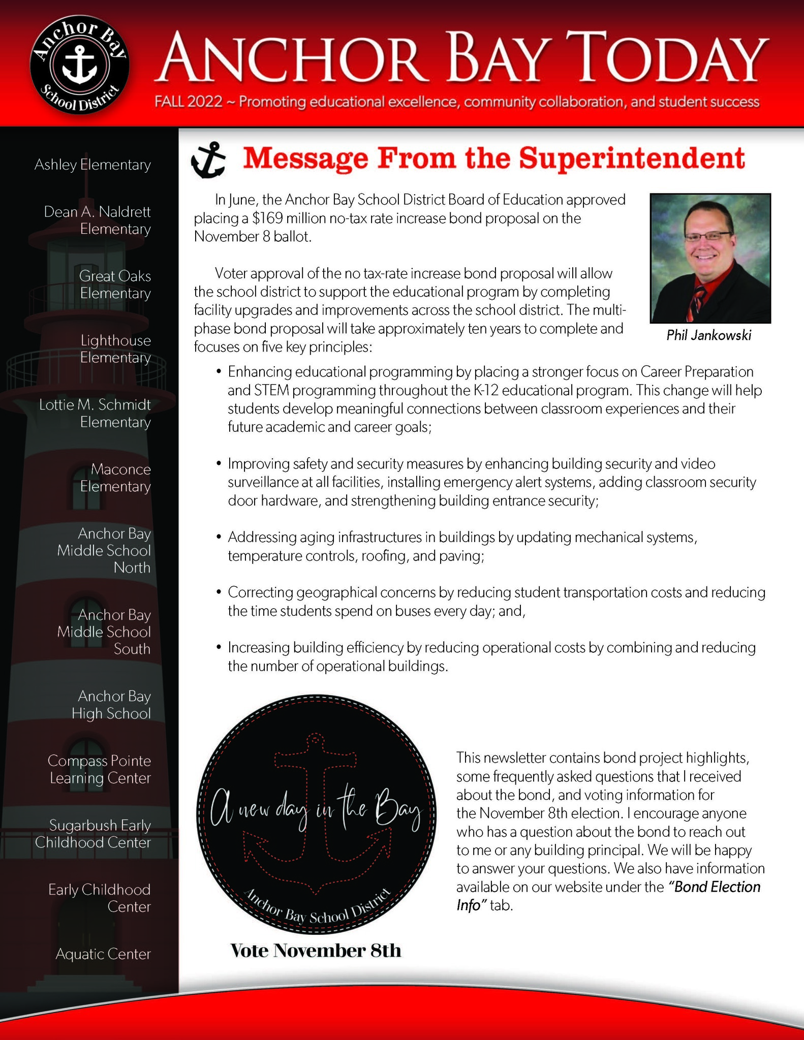 Screen shot of the front page of the community newsletter
