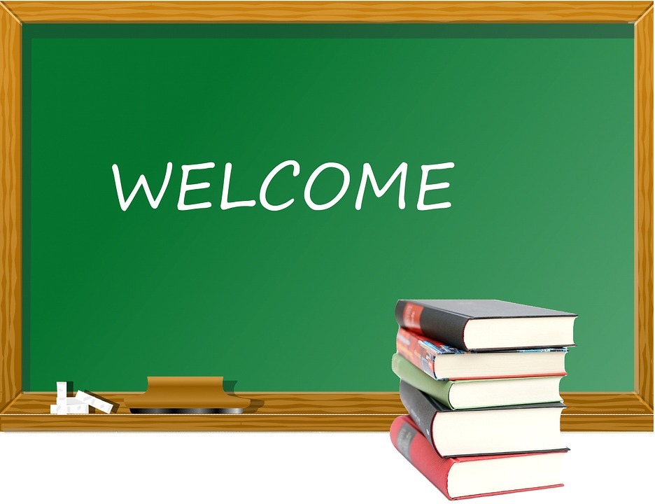 chalk board with welcome